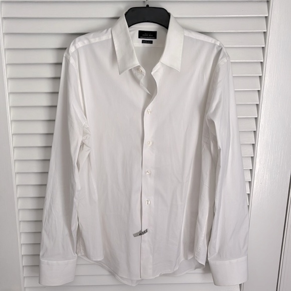 Zara Man Superslim Fit Button Down Stretch Shirt XXL